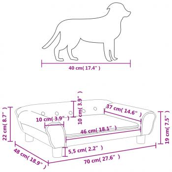 Hundebett Rosa 70x48x22 cm Samt