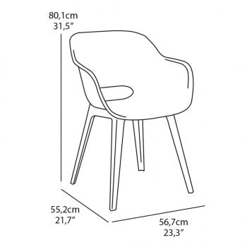 Keter Gartenstühle Akola 2 Stk. Weiß