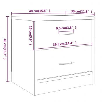 Nachttisch Grau Sonoma 40x30x40 cm Holzwerkstoff