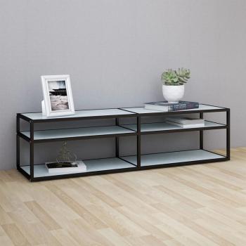 ARDEBO.de - TV-Schrank Weiß Marmor-Optik 160x40x40,5 cm Hartglas