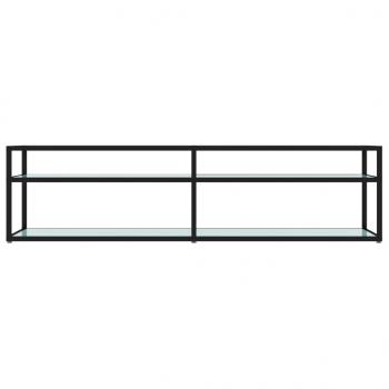 TV-Schrank Weiß Marmor-Optik 160x40x40,5 cm Hartglas