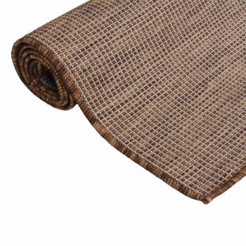 Outdoor-Teppich Flachgewebe 100x200 cm Braun