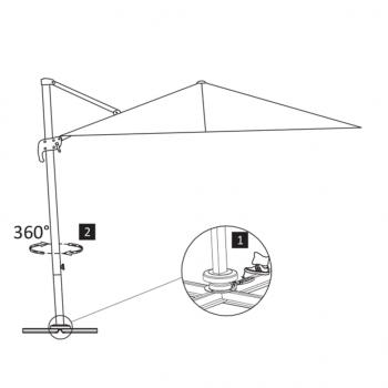 Ampelschirm mit Aluminium-Mast 4x3 cm Schwarz