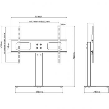 TV-Ständer für 37-55 Zoll Bildschirme Max VESA 600x400 mm 40kg