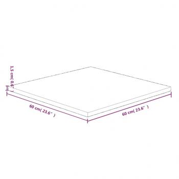 Tischplatte Quadratisch Dunkelbraun 60x60x1,5cm Eiche Behandelt