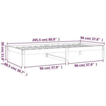 Tagesbett ohne Matratze 90x200 cm Massivholz Kiefer