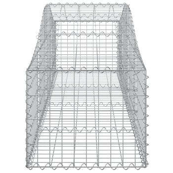 Gabionen mit Hochbogen 10 Stk. 200x50x40/60 cm Verzinktes Eisen