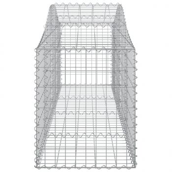 Gabionen mit Hochbogen 5 Stk. 200x50x60/80 cm Verzinktes Eisen