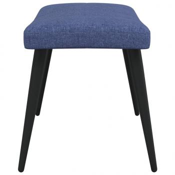 Relaxsessel mit Hocker Blau Stoff