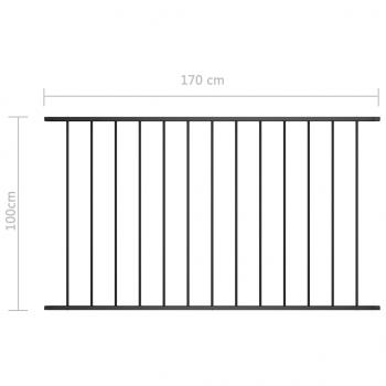 Zaunfeld Pulverbeschichteter Stahl 1,7x1 m Schwarz