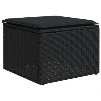 8-tlg. Garten-Sofagarnitur mit Kissen Schwarz Poly Rattan