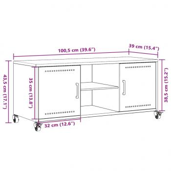 TV-Schrank Olivgrün 100,5x39x43,5 cm Stahl