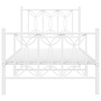 Bettgestell mit Kopf- und Fußteil Metall Weiß 80x200 cm