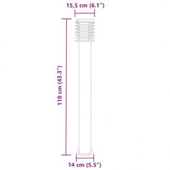 Wegeleuchte Silbern 110 cm Edelstahl