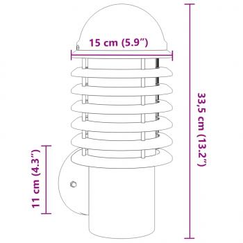 Außenwandleuchte Silbern Edelstahl