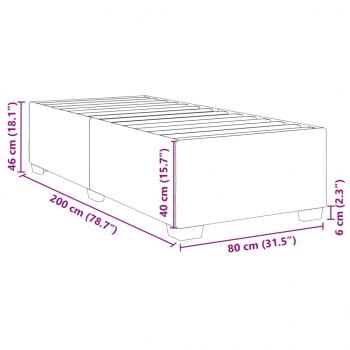 Bettgestell ohne Matratze Dunkelgrau 80x200 cm Stoff