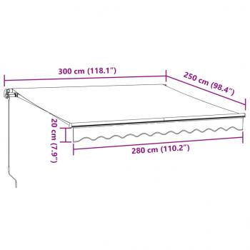 Markise Manuell mit LED Braun 300x250 cm