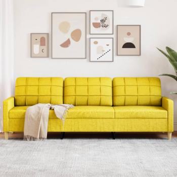 ARDEBO.de - 3-Sitzer-Sofa Hellgelb 210 cm Stoff