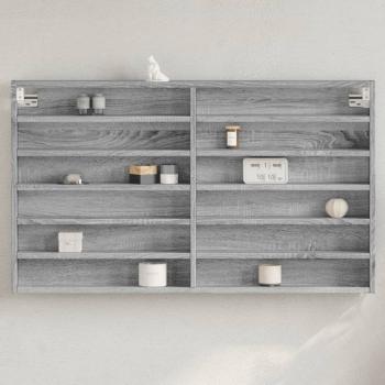 ARDEBO.de - Vitrinenschrank Grau Sonoma 100x8,5x58 cm Holzwerkstoff