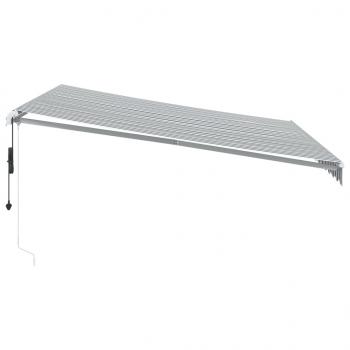 Markise Automatisch mit LED Anthrazit & Weiß 400x350 cm