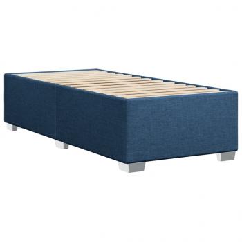 Boxspringbett mit Matratze Blau 90x200 cm Stoff