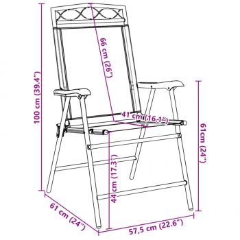 Klappbare Gartenstühle 8 Stk. Graumeliert Stahl und Textilene