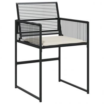 Gartenstühle mit Kissen 4 Stk. Schwarz Poly Rattan