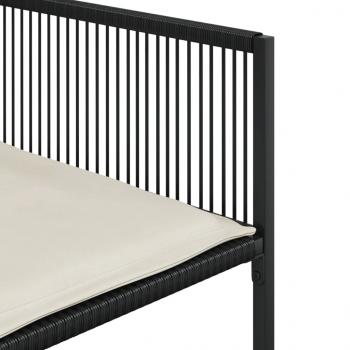 Gartenstühle mit Kissen 4 Stk. Schwarz Poly Rattan