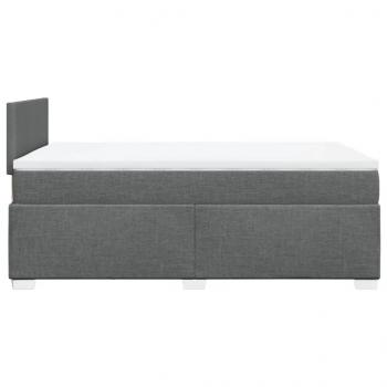 Boxspringbett mit Matratze Dunkelgrau 120x200 cm Stoff