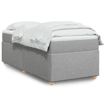 ARDEBO.de - Boxspringbett mit Matratze Hellgrau 90x200 cm Stoff