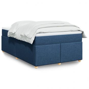 ARDEBO.de - Boxspringbett mit Matratze Blau 120x200 cm Stoff