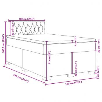 Boxspringbett mit Matratze Schwarz 120x190 cm Stoff