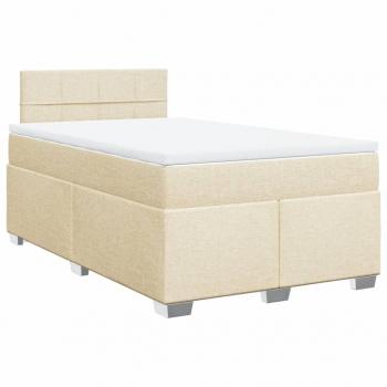 Boxspringbett mit Matratze Creme 120x200 cm Stoff