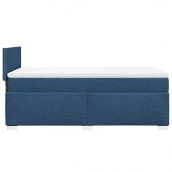 Boxspringbett mit Matratze Blau 90x200 cm Stoff