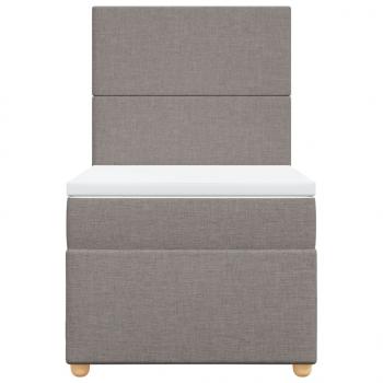 Boxspringbett mit Matratze Taupe 100x200 cm Stoff