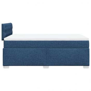 Boxspringbett mit Matratze Blau 120x200 cm Stoff