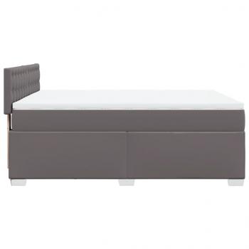 Boxspringbett mit Matratze Grau 140x200 cm Kunstleder