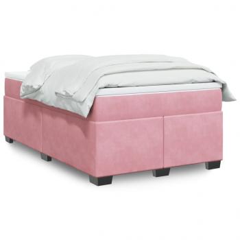 ARDEBO.de - Boxspringbett mit Matratze Rosa 120x200 cm Samt