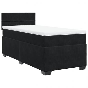 Boxspringbett mit Matratze Schwarz 90x190 cm Samt