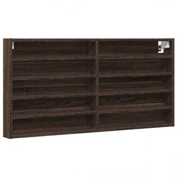 Vitrinenschrank Braun Eichen-Optik 100x8,5x50 cm Holzwerkstoff