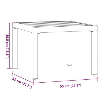 Garten-Couchtisch 55x55x39,5 cm Pulverbeschichteter Stahl