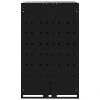 Mülltonnenbox für 1 Tonne Schwarz 69x79x117 cm Stahl