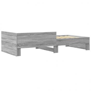 Bettgestell Grau Sonoma 100x200 cm Holzwerkstoff