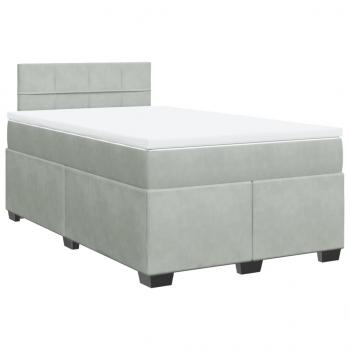 Boxspringbett mit Matratze Hellgrau 120x200 cm Samt