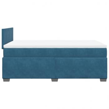 Boxspringbett mit Matratze Blau 120x190 cm Samt