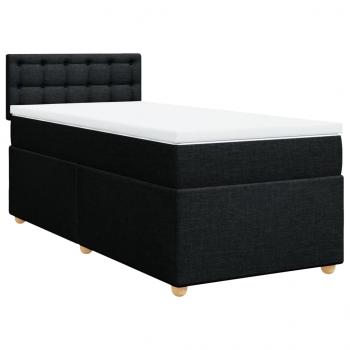 Boxspringbett mit Matratze Schwarz 90x190 cm Stoff