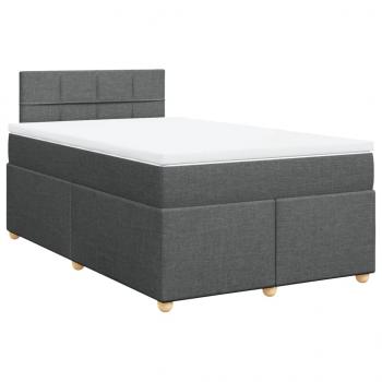 Boxspringbett mit Matratze Dunkelgrau 120x190 cm Stoff