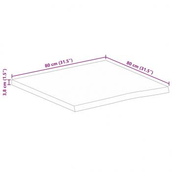 Tischplatte mit Baumkante 80x80x3,8 cm Massivholz Mango