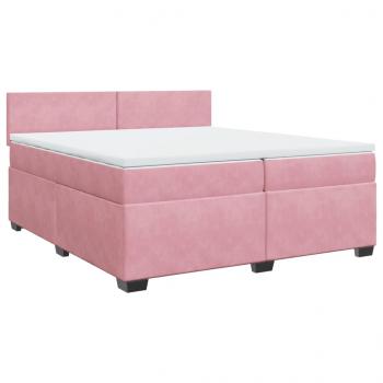 Boxspringbett mit Matratze Rosa 200x200 cm Samt