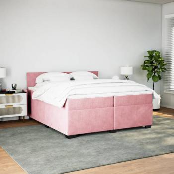 Boxspringbett mit Matratze Rosa 200x200 cm Samt